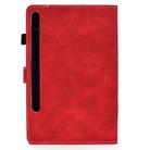 For Samsung Galaxy Tab S8 / Galaxy Tab S7 T870 Cowhide Texture Horizontal Flip Leather Case with Holder & Card Slots & Sleep / Wake-up Function(Red) - 2