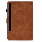 For Samsung Galaxy Tab S8 / Galaxy Tab S7 T870 Cowhide Texture Horizontal Flip Leather Case with Holder & Card Slots & Sleep / Wake-up Function(Brown) - 2