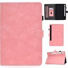 For Samsung Galaxy Tab S8 / Galaxy Tab S7 T870 Cowhide Texture Horizontal Flip Leather Case with Holder & Card Slots & Sleep / Wake-up Function(Rose Gold) - 1