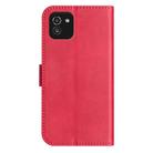 For Samsung Galaxy A03 Dual-Folded S-shape Leather Phone Case(Rose Red) - 3