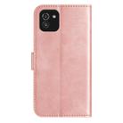 For Samsung Galaxy A03 Dual-Folded S-shape Leather Phone Case(Rose Gold) - 3