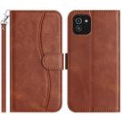 For Samsung Galaxy A03 Dual-Folded S-shape Leather Phone Case(Coffee) - 1