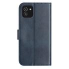 For Samsung Galaxy A03 Dual-Folded S-shape Leather Phone Case(Navy Blue) - 3
