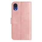 For Samsung Galaxy A03 Core Dual-Folded S-shape Leather Phone Case(Rose Gold) - 3