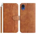 For Samsung Galaxy A03 Core Dual-Folded S-shape Leather Phone Case(Brown) - 1