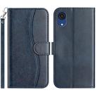 For Samsung Galaxy A03 Core Dual-Folded S-shape Leather Phone Case(Navy Blue) - 1