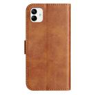 For Samsung Galaxy A04 Dual-Folded S-shape Leather Phone Case(Brown) - 3