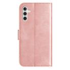For Samsung Galaxy A04s Dual-Folded S-shape Leather Phone Case(Rose Gold) - 3