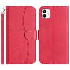 For Samsung Galaxy A05 Dual-Folded S-shape Leather Phone Case(Rose Red) - 1
