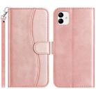 For Samsung Galaxy A05 Dual-Folded S-shape Leather Phone Case(Rose Gold) - 1