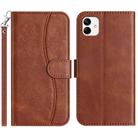 For Samsung Galaxy A05 Dual-Folded S-shape Leather Phone Case(Coffee) - 1