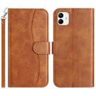 For Samsung Galaxy A06 Dual-Folded S-shape Leather Phone Case(Brown) - 1