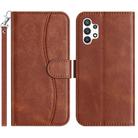 For Samsung Galaxy A13 4G Dual-Folded S-shape Leather Phone Case(Coffee) - 1