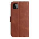 For Samsung Galaxy A22 5G Dual-Folded S-shape Leather Phone Case(Coffee) - 3