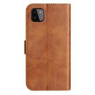 For Samsung Galaxy A22 5G Dual-Folded S-shape Leather Phone Case(Brown) - 3