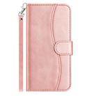 For Samsung Galaxy A23 5G Dual-Folded S-shape Leather Phone Case(Rose Gold) - 2
