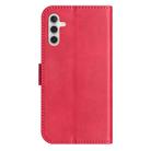 For Samsung Galaxy A34 5G Dual-Folded S-shape Leather Phone Case(Rose Red) - 3