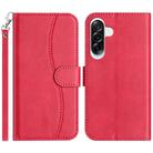 For Samsung Galaxy A36 5G Dual-Folded S-shape Leather Phone Case(Rose Red) - 1