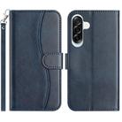For Samsung Galaxy A36 5G Dual-Folded S-shape Leather Phone Case(Navy Blue) - 1