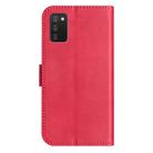 For Samsung Galaxy A02s 164mm Dual-Folded S-shape Leather Phone Case(Rose Red) - 3