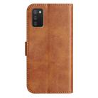 For Samsung Galaxy A02s 164mm Dual-Folded S-shape Leather Phone Case(Brown) - 3