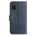 For Samsung Galaxy A02s EU Dual-Folded S-shape Leather Phone Case(Navy Blue) - 3