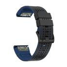 For Garmin Fenix 7X 26mm Kalebol Dot Hole Silicone Leather Quick Release Watch Band(Black Blue) - 3