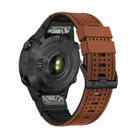 For Garmin Fenix 7 22mm Kalebol Dot Hole Silicone Leather Quick Release Watch Band(Brown Black) - 2