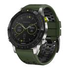 For Garmin Fenix 7X 26mm Kalebol Three Rows Hole Two Color Silicone Watch Band(Army Green Black) - 1