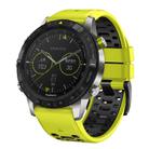 For Garmin Fenix 7X 26mm Kalebol Three Rows Hole Two Color Silicone Watch Band(Lime Green Black) - 1