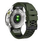 For Garmin Fenix 7 22mm Kalebol Three Rows Hole Two Color Silicone Watch Band(Army Green Black) - 2