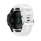 For Garmin QuickFit Kalebol 26mm Rhombus Texture Silicone Watch Band(White) - 3