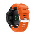 For Garmin QuickFit Kalebol 26mm Rhombus Texture Silicone Watch Band(Orange) - 3