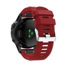 For Garmin QuickFit Kalebol 26mm Rhombus Texture Silicone Watch Band(Red) - 3