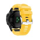 For Garmin QuickFit Kalebol 26mm Rhombus Texture Silicone Watch Band(Yellow) - 3
