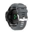 For Garmin QuickFit Kalebol 26mm Rhombus Texture Silicone Watch Band(Grey) - 3