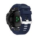 For Garmin QuickFit Kalebol 26mm Rhombus Texture Silicone Watch Band(Midnight Blue) - 3