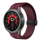 For Samsung Galaxy Watch7 / 6 / 5 Kalebol Concave Folding Magnetic Buckle Silicone Strap(Wine Red) - 1