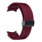 For Samsung Galaxy Watch7 / 6 / 5 Kalebol Concave Folding Magnetic Buckle Silicone Strap(Wine Red) - 2