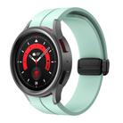 For Samsung Galaxy Watch7 / 6 / 5 Kalebol Concave Folding Magnetic Buckle Silicone Strap(Light Green) - 1
