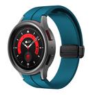 For Samsung Galaxy Watch7 / 6 / 5 Kalebol Concave Folding Magnetic Buckle Silicone Strap(Rock Blue) - 1