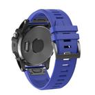 For Garmin QuickFit 22mm Kalebol Plain Texture Silicone Watch Band(Royal Blue) - 1
