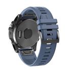 For Garmin QuickFit 22mm Kalebol Plain Texture Silicone Watch Band(Navy Blue) - 1
