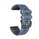 For Garmin QuickFit 22mm Kalebol Plain Texture Silicone Watch Band(Navy Blue) - 2