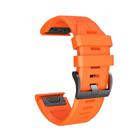 For Garmin QuickFit 22mm Kalebol Plain Texture Silicone Watch Band(Orange) - 2