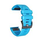 For Garmin QuickFit 22mm Kalebol Plain Texture Silicone Watch Band(Sky Blue) - 2