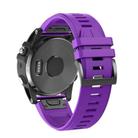 For Garmin QuickFit 22mm Kalebol Plain Texture Silicone Watch Band(Purple) - 1