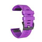 For Garmin QuickFit 22mm Kalebol Plain Texture Silicone Watch Band(Purple) - 2