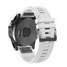 For Garmin QuickFit 26mm Kalebol Plain Texture Silicone Watch Band(White) - 1