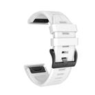 For Garmin QuickFit 26mm Kalebol Plain Texture Silicone Watch Band(White) - 2